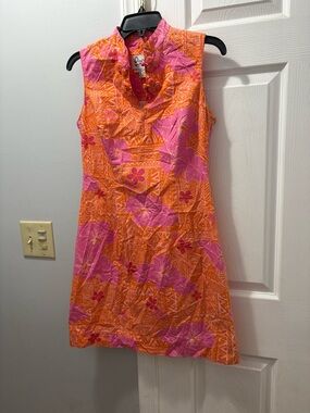 Lilly Pulitzer Pink and Orange Floral Sleeveless Shift Dress
